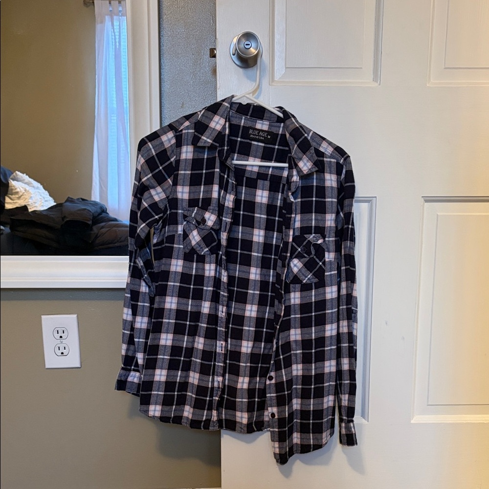 Blue Age Navy, Pink, and White Checkered Shirt